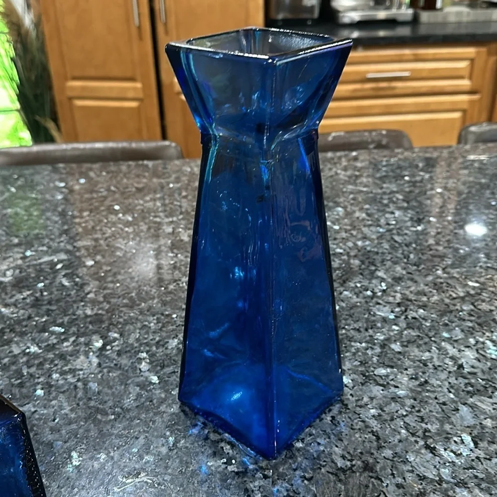 Elegant Blue Glass Vase